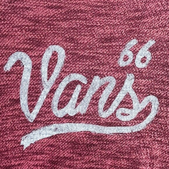 VANS Mens Pullover Slim Fit Big Logo Script Hoodie - Red Burgundy, Size XL - Picture 3 of 7